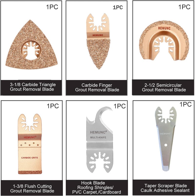 HEMUNC 118PC Oscillating Tool Blades, Oscillating Multitool Saw Blades Accessories Kit - Image 3